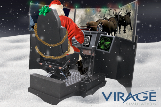 Santa Claus driving Virage’s new VS600M simulator